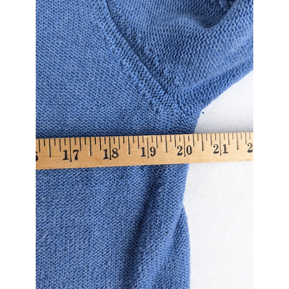 LL Bean Women XL Blue Cable Knit Full Zip Cotton Cardigan Sweater 298836 - Picture 11 of 13